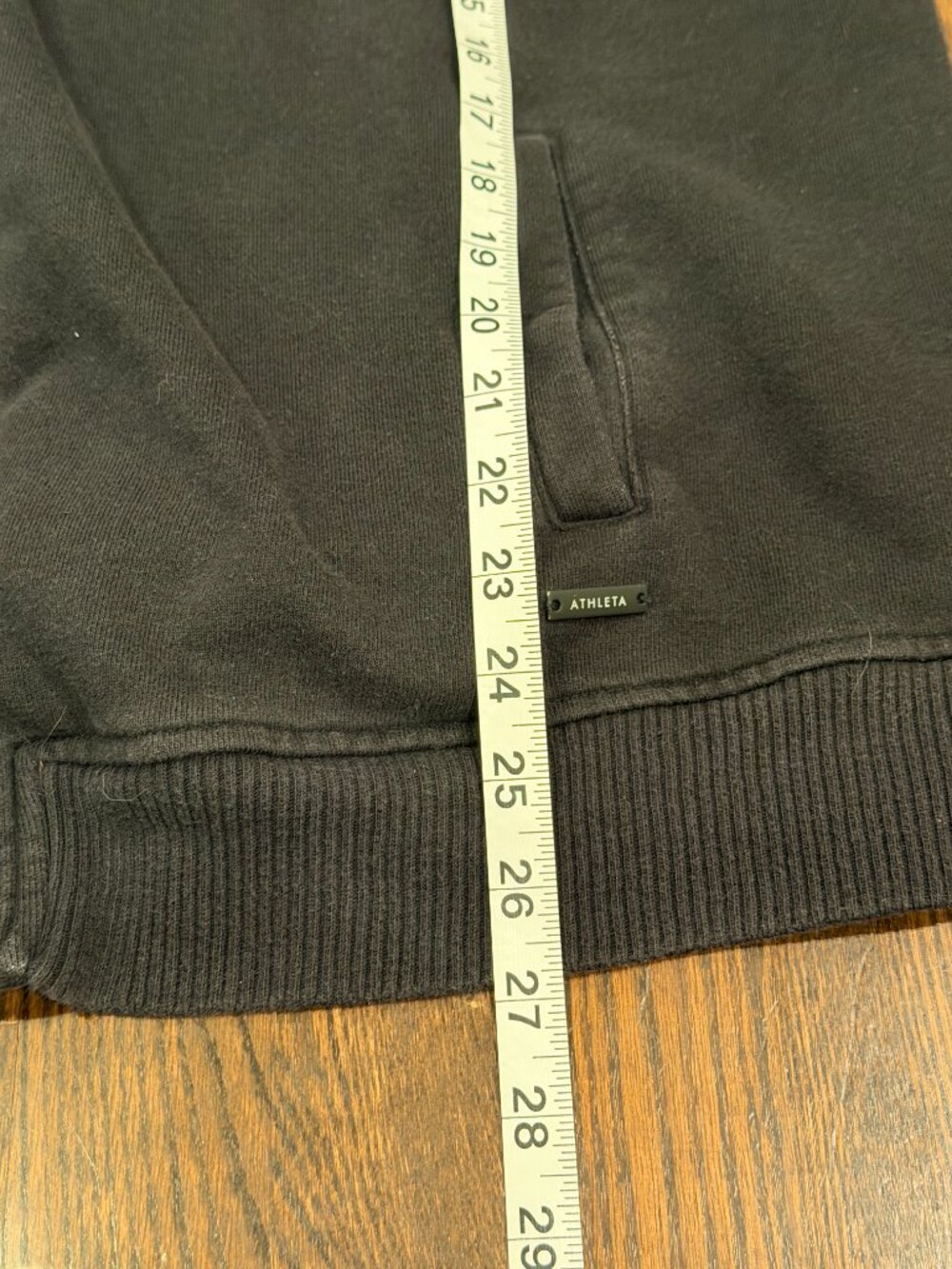 Athleta Black Drape Sweatshirt Cardigan Size L - Cozy Chunky Collar - Picture 9 of 10